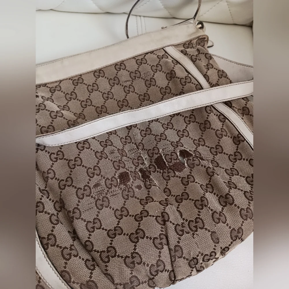 Authenticated Gucci GG Abbey D Ring Crossbody Brown Beige Canvas Fabric Bag - Picture 9 of 16